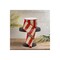 2.5" Royal Canvas Wide Stripe Ribbon: Natural & Red (10 Yards)